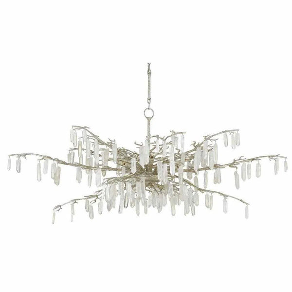 Textured Silver Forest Dawn Chandelier Aviva Stan Collection Chandeliers LOOMLAN By Currey & Co
