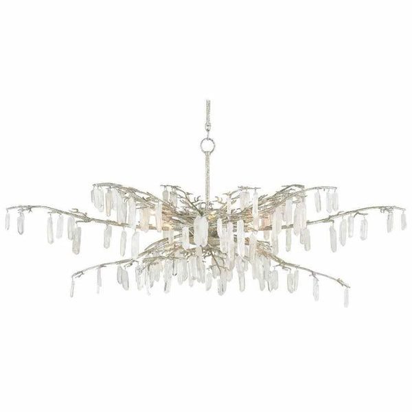 Textured Silver Forest Dawn Chandelier Aviva Stan Collection Chandeliers LOOMLAN By Currey & Co
