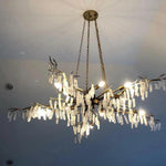 Textured Silver Natural Forest Light Silver Chandelier