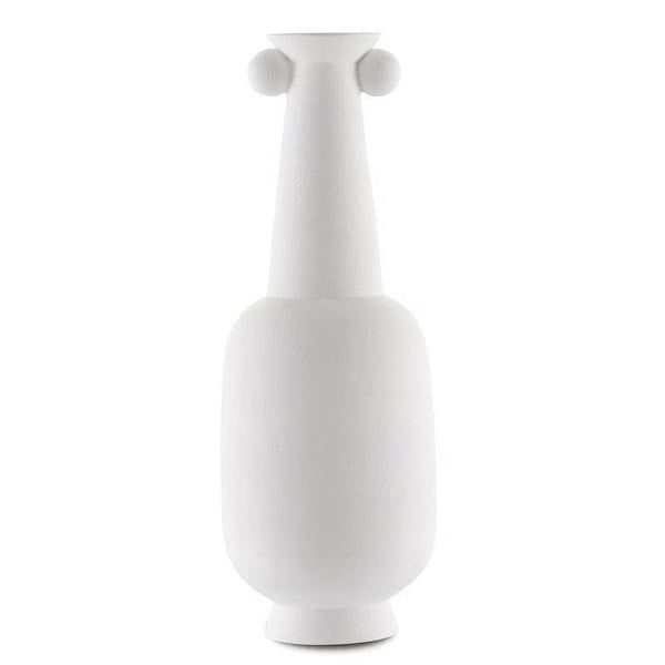 Textured White Happy 40 Three Wings White Vase Vases & Jars LOOMLAN By Currey & Co