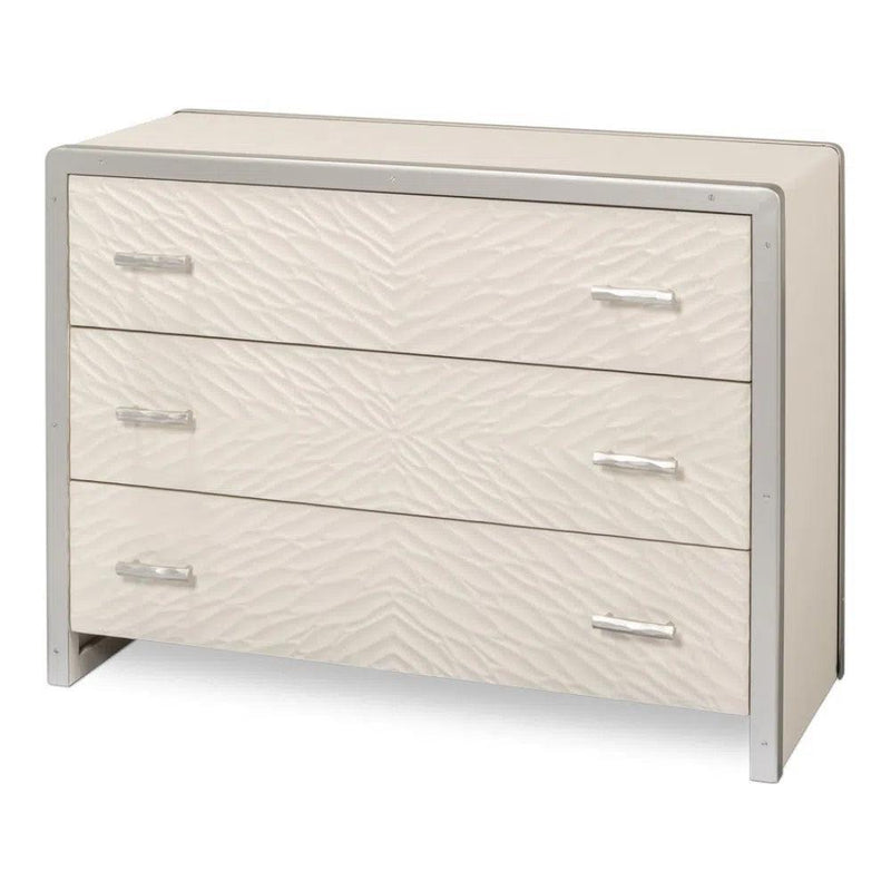 Textures Commode White 3 Drawers Chest