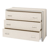 Textures Commode White 3 Drawers Chest-Chests-Sarreid-LOOMLAN