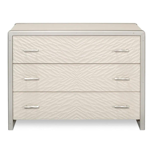 Textures Commode White 3 Drawers Chest