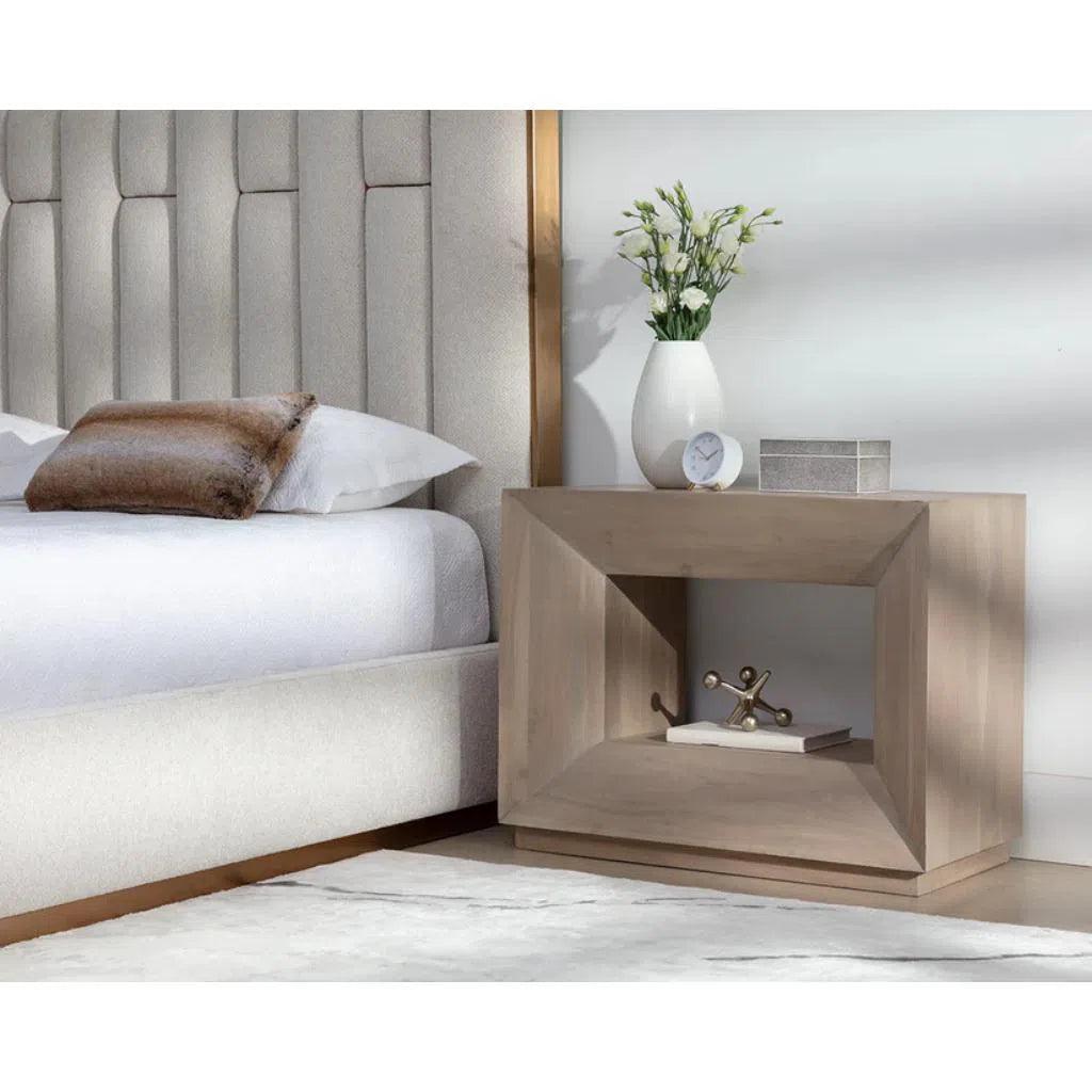 Thales Acacia Wooden Modern Nightstand