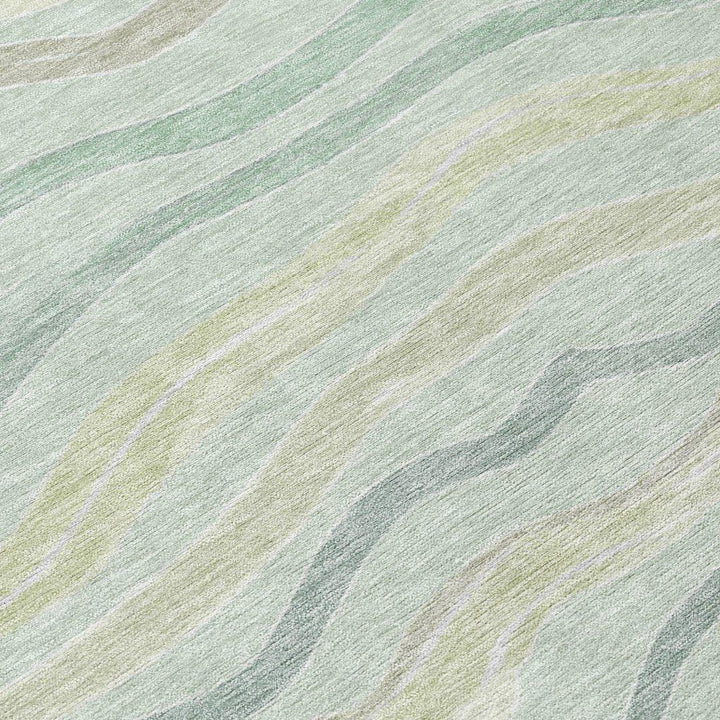 Thalvyn Green Washable Indoor - Outdoor Rug - LOOMLAN - LOOMLAN Rugs - Outdoor Rugs
