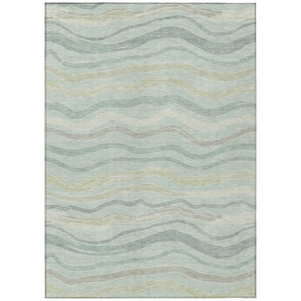 Thalvyn Green Washable Indoor - Outdoor Rug - LOOMLAN - LOOMLAN Rugs - Outdoor Rugs