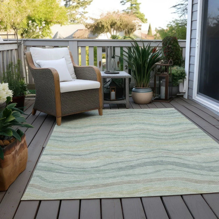 Thalvyn Green Washable Indoor - Outdoor Rug - LOOMLAN - LOOMLAN Rugs - Outdoor Rugs