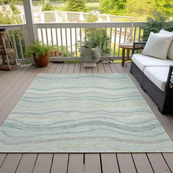 Thalvyn Green Washable Indoor - Outdoor Rug - LOOMLAN - LOOMLAN Rugs - Outdoor Rugs