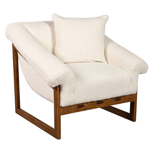 Thatcher White Boucle Accent Chair-Accent Chairs-Furniture Classics-LOOMLAN