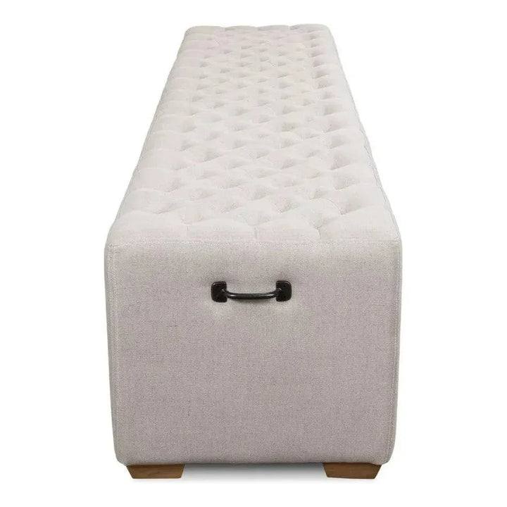The 6 Foot Bench For Bedroom In Beige Linen - LOOMLAN - Sarreid - Bedroom Benches
