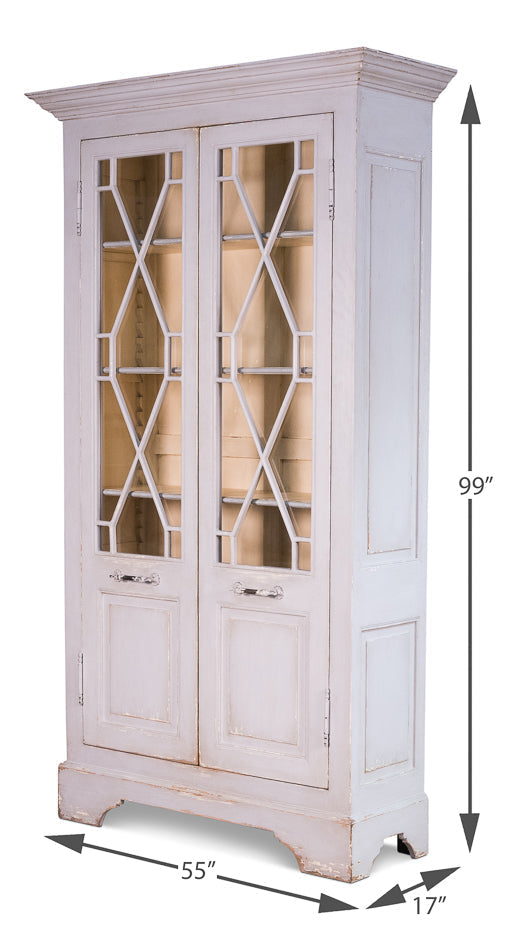 The Kentucky Bourbon Curio Glass Doors With Drawers-Buffets & Curios-Sarreid-LOOMLAN