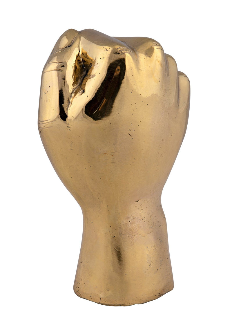The Solidarity Fist Antique Brass Sculpture-Statues & Sculptures-Noir-LOOMLAN