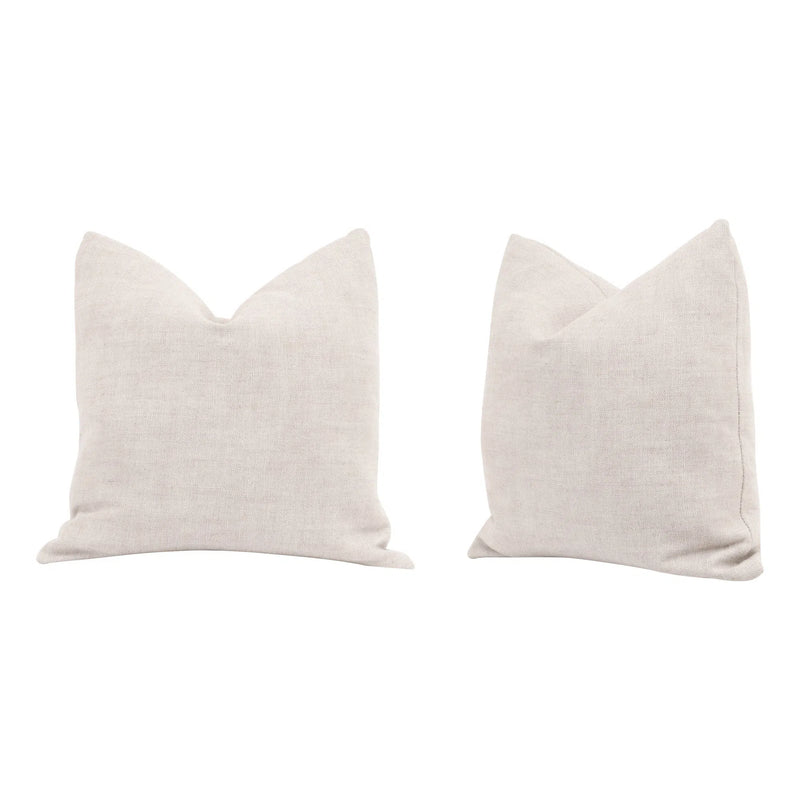 Essential Cream Throw Pillows With Insert - Set of 2