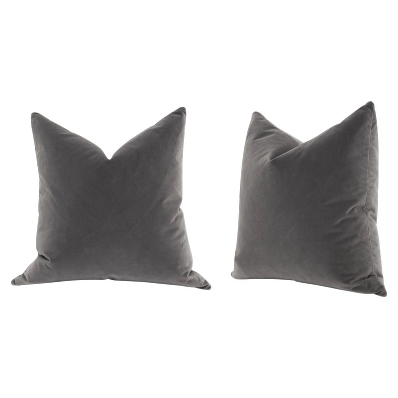 Essential Dove Velvet Throw Pillow With Insert - Set of 2