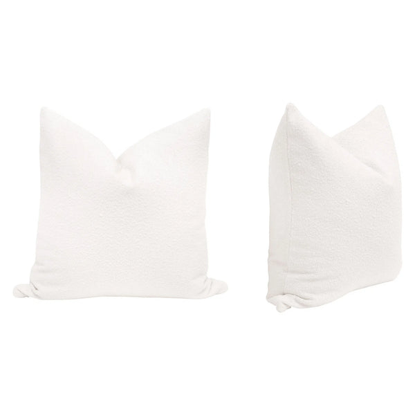 Essential White Performance Boucle Throw Pillow With Insert - Set of 2