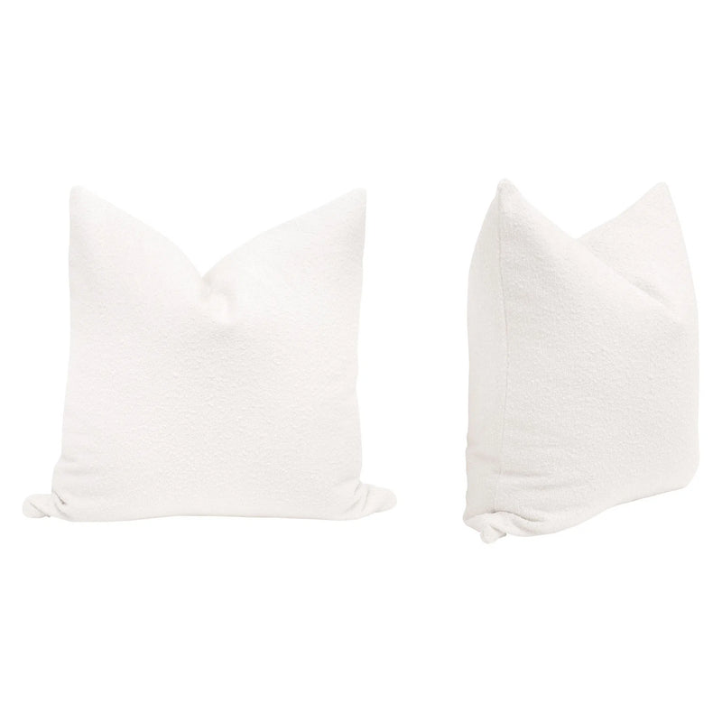 Essential White Performance Boucle Throw Pillow With Insert - Set of 2