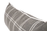 Essential Grey Checkered Lumbar Performance Throw Pillow With Insert - Set of 2