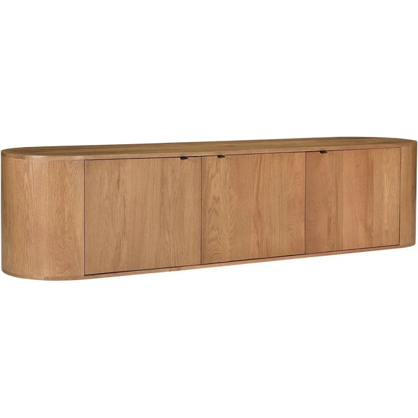 Theo Natural Wood Media Bench-TV Stands & Media Centers-Moe's Home-LOOMLAN