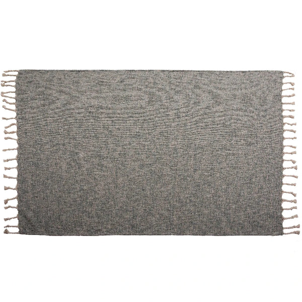 Theo Teal Gray Throw Blanket-Throw Blankets-LOOMLAN-LOOMLAN