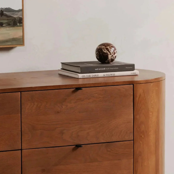 Theo Wood Brown 6 Drawer Dresser - LOOMLAN - Moe's Home - Dressers
