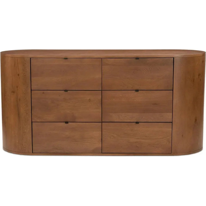 Theo Wood Brown 6 Drawer Dresser - LOOMLAN - Moe's Home - Dressers