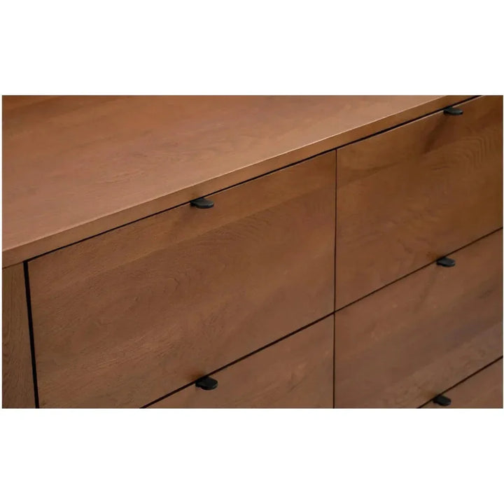 Theo Wood Brown 6 Drawer Dresser - LOOMLAN - Moe's Home - Dressers