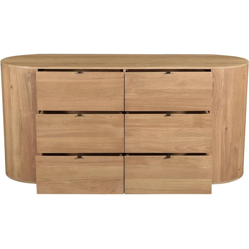 Theo Wood Brown 6 Drawer Dresser