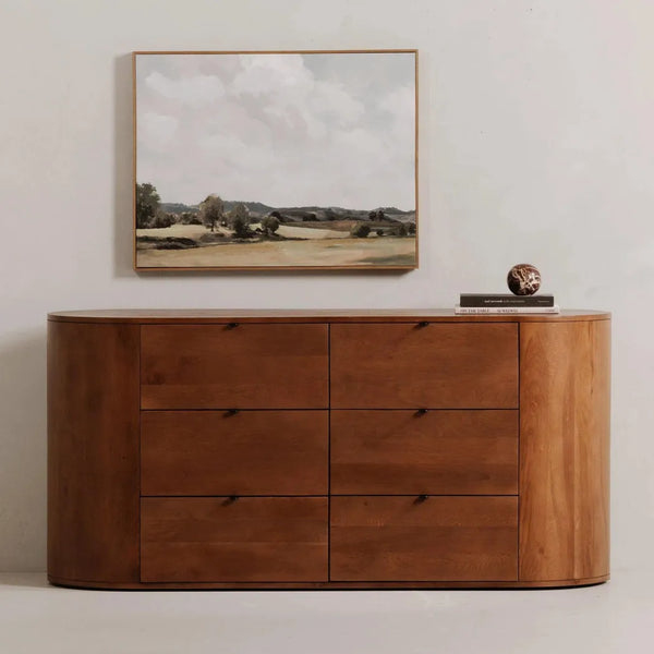 Theo Wood Brown 6 Drawer Dresser