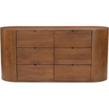 Theo Wood Brown 6 Drawer Dresser