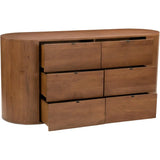 Theo Wood Brown 6 Drawer Dresser