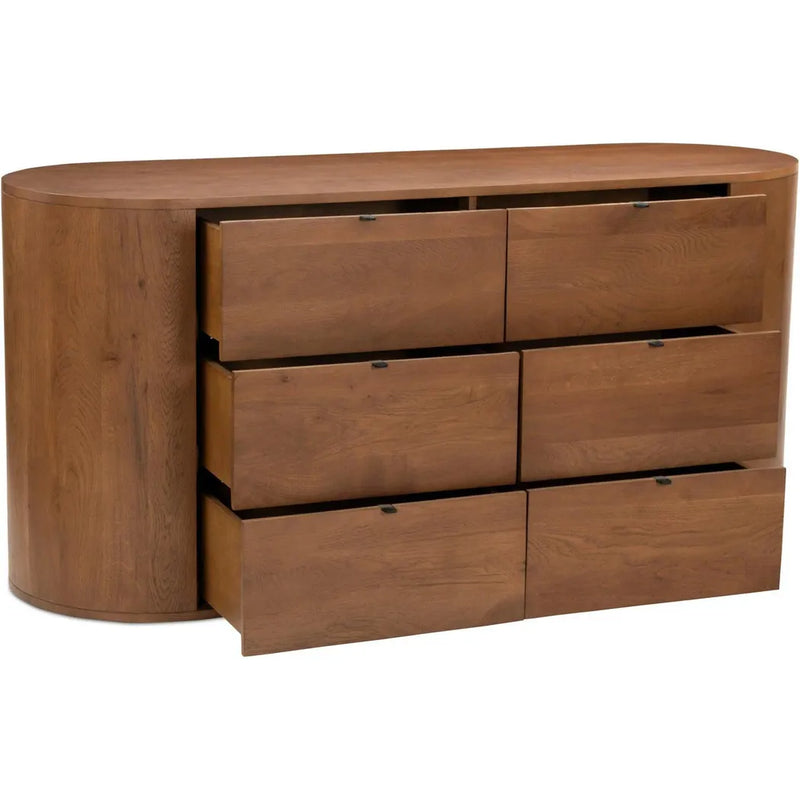 Theo Wood Brown 6 Drawer Dresser