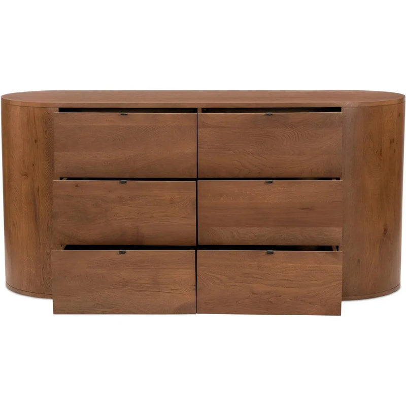 Theo Wood Brown 6 Drawer Dresser