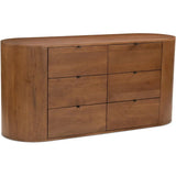 Theo Wood Brown 6 Drawer Dresser