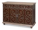 Theodore Equestrian Door Leather Cabinet With Drawers-Accent Cabinets-Sarreid-LOOMLAN