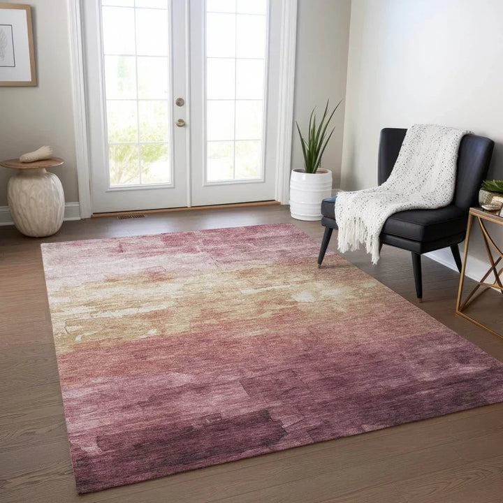 Thornelle Pink Washable Indoor - Outdoor Rug - LOOMLAN - LOOMLAN Rugs - Outdoor Rugs