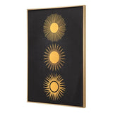 Three Suns Canvas Wall Art Gold & Black Artwork LOOMLAN By Zuo Modern