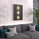 Three Suns Canvas Wall Art Gold & Black