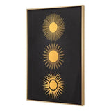 Three Suns Canvas Wall Art Gold & Black