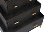 Three Tiered Wood Coverd Black Chest-Chests-Chelsea House-LOOMLAN