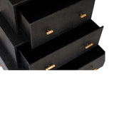 Three Tiered Wood Coverd Black Chest-Chests-Chelsea House-LOOMLAN