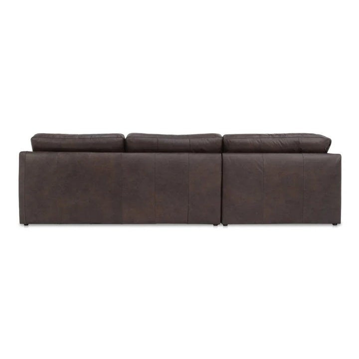 Thurlow Brown Leather Corner Sectional - LOOMLAN - Moe's Home - Sectionals