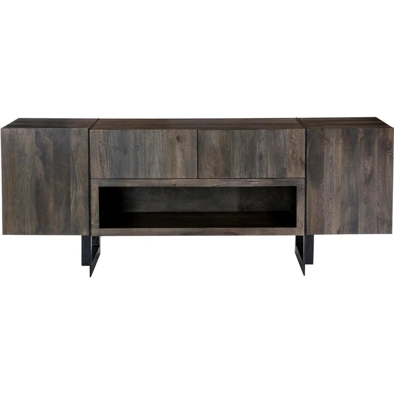 Tiburon Solid& Iron Brown Media Cabinet-TV Stands & Media Centers-Moe's Home-LOOMLAN