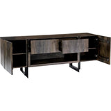 Tiburon Solid& Iron Brown Media Cabinet-TV Stands & Media Centers-Moe's Home-LOOMLAN