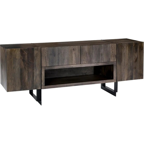 Tiburon Solid& Iron Brown Media Cabinet-TV Stands & Media Centers-Moe's Home-LOOMLAN