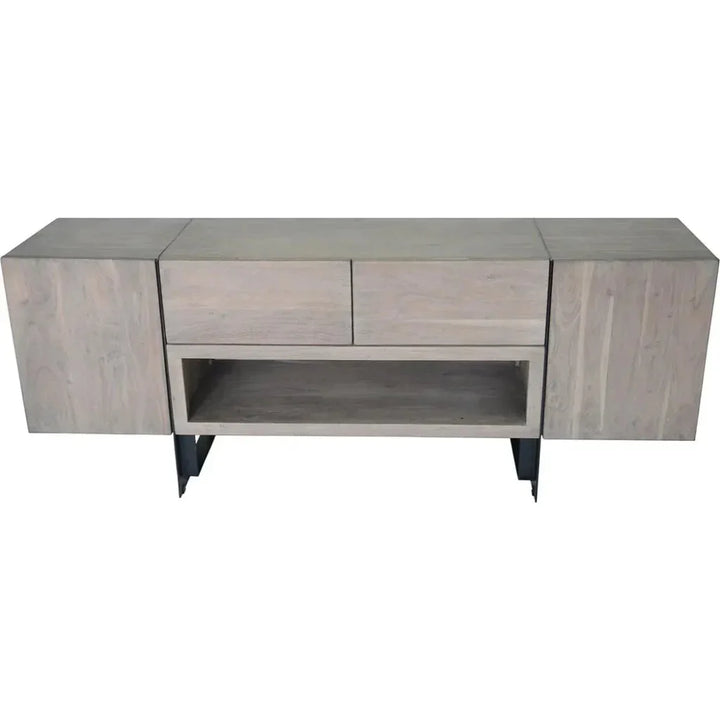 Tiburon Solid& Iron Grey Media Cabinet - LOOMLAN - TV Stands & Media Centers
