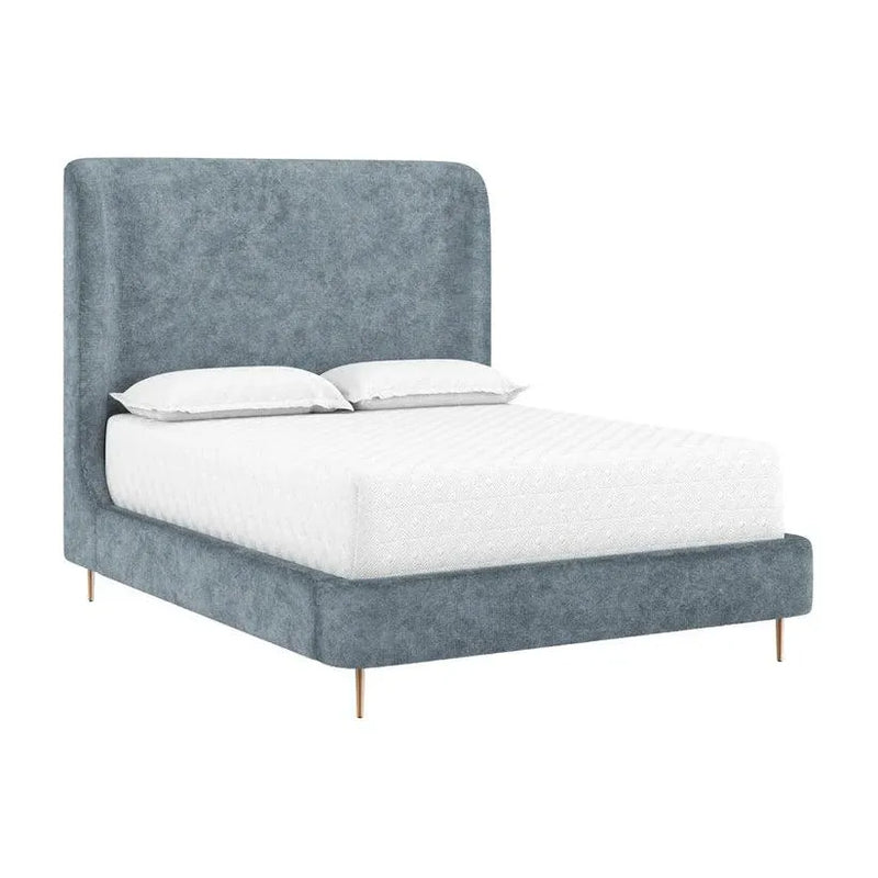 Tierra Stain Resistant Fabric Bed Frame-Beds-SUNPAN-Bergen French Blue-Queen-LOOMLAN