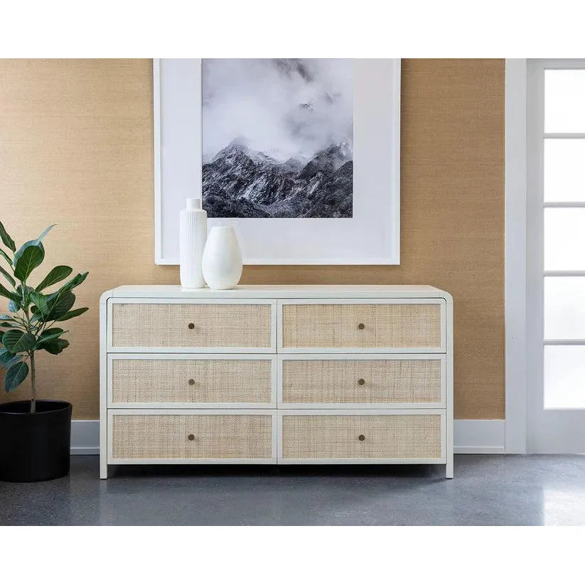 Tierra Wooden Rattan Stylish Dresser