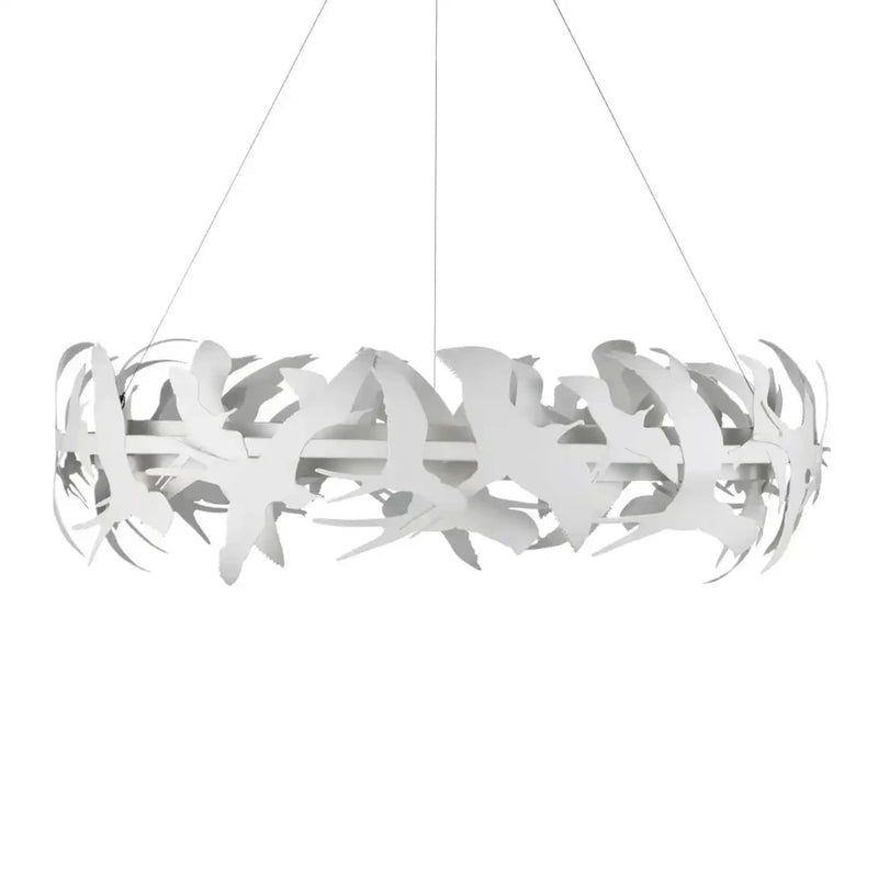 Tijereta 1-Light White Chandelier-Chandeliers-Currey & Co-LOOMLAN