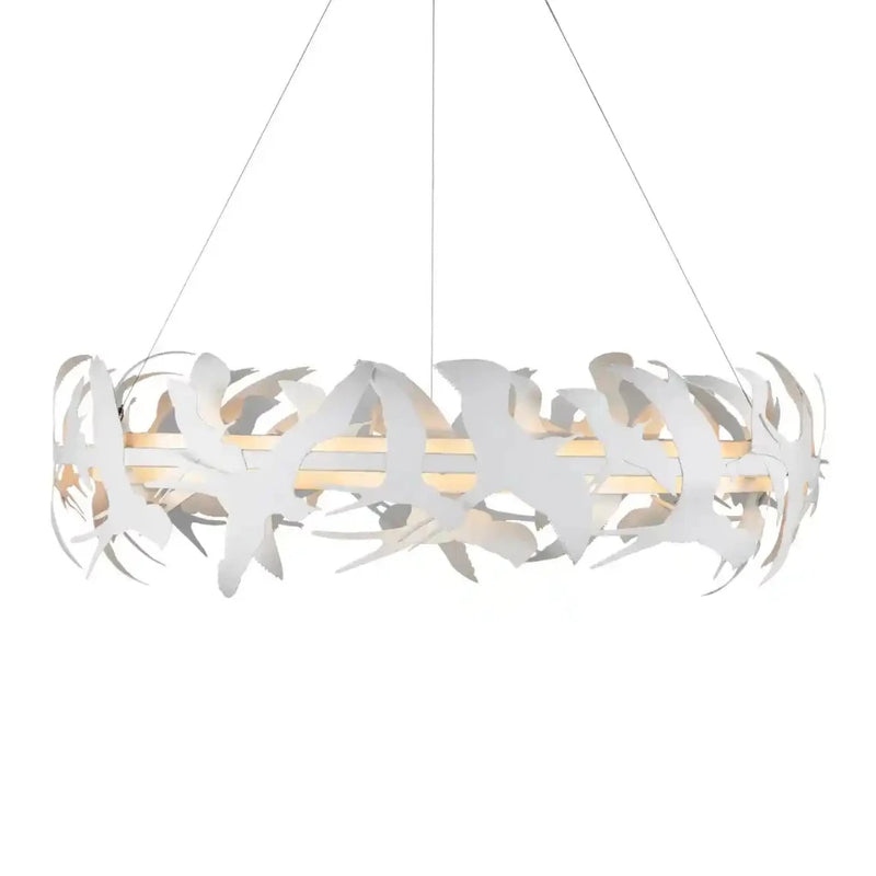 Tijereta 1-Light White Chandelier-Chandeliers-Currey & Co-LOOMLAN