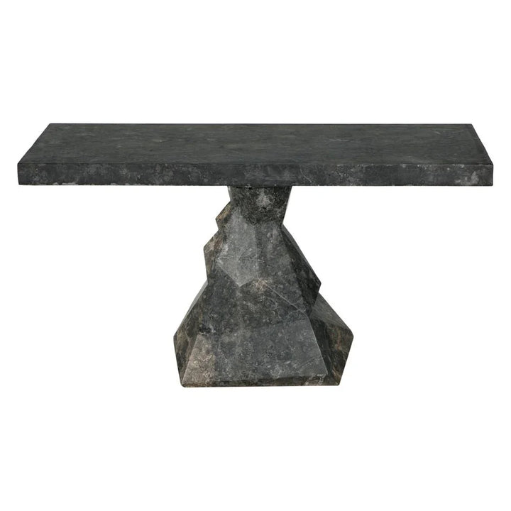 Tilden Marble Made Rectangular Console Table - LOOMLAN - Noir - Console Tables